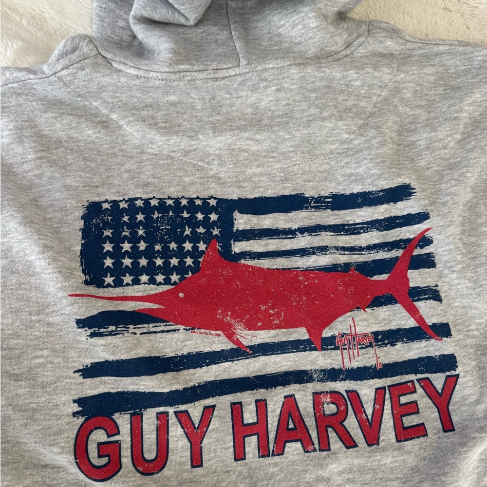 NWT Guy Harvey Gray Hoodie, sz M.